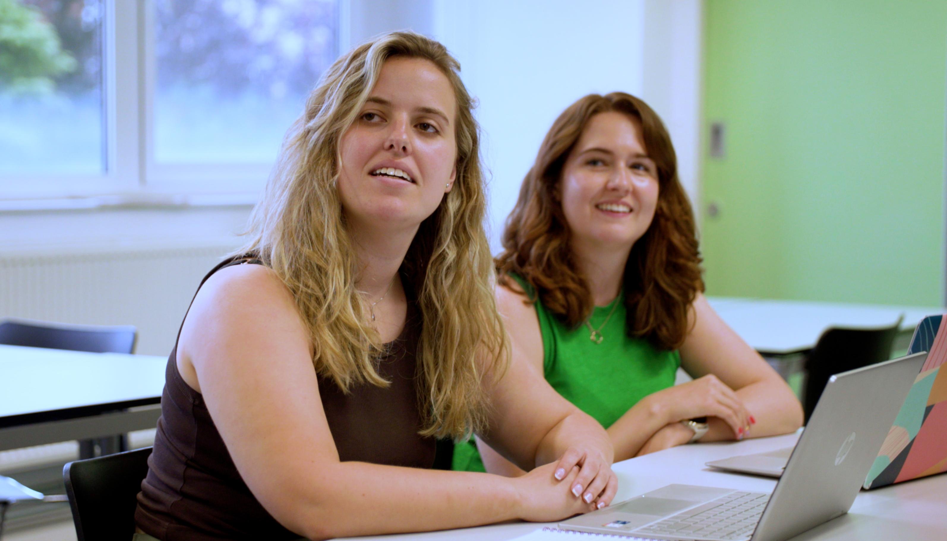 two female PGCE students in a seminar